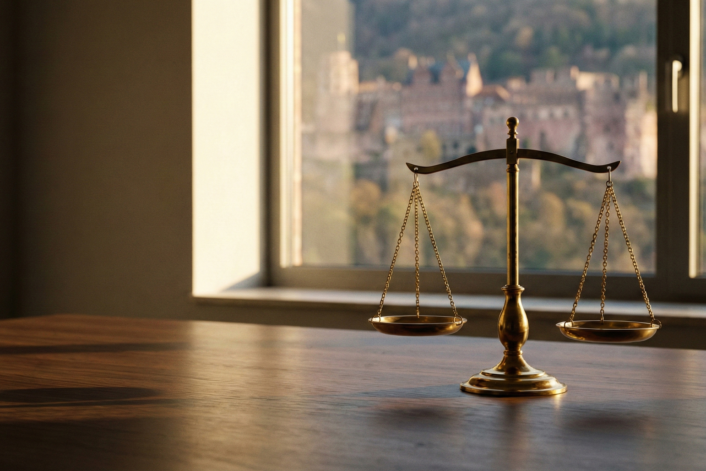 Waage der Gerechtigkeit vor der Alten Brücke Heidelberg